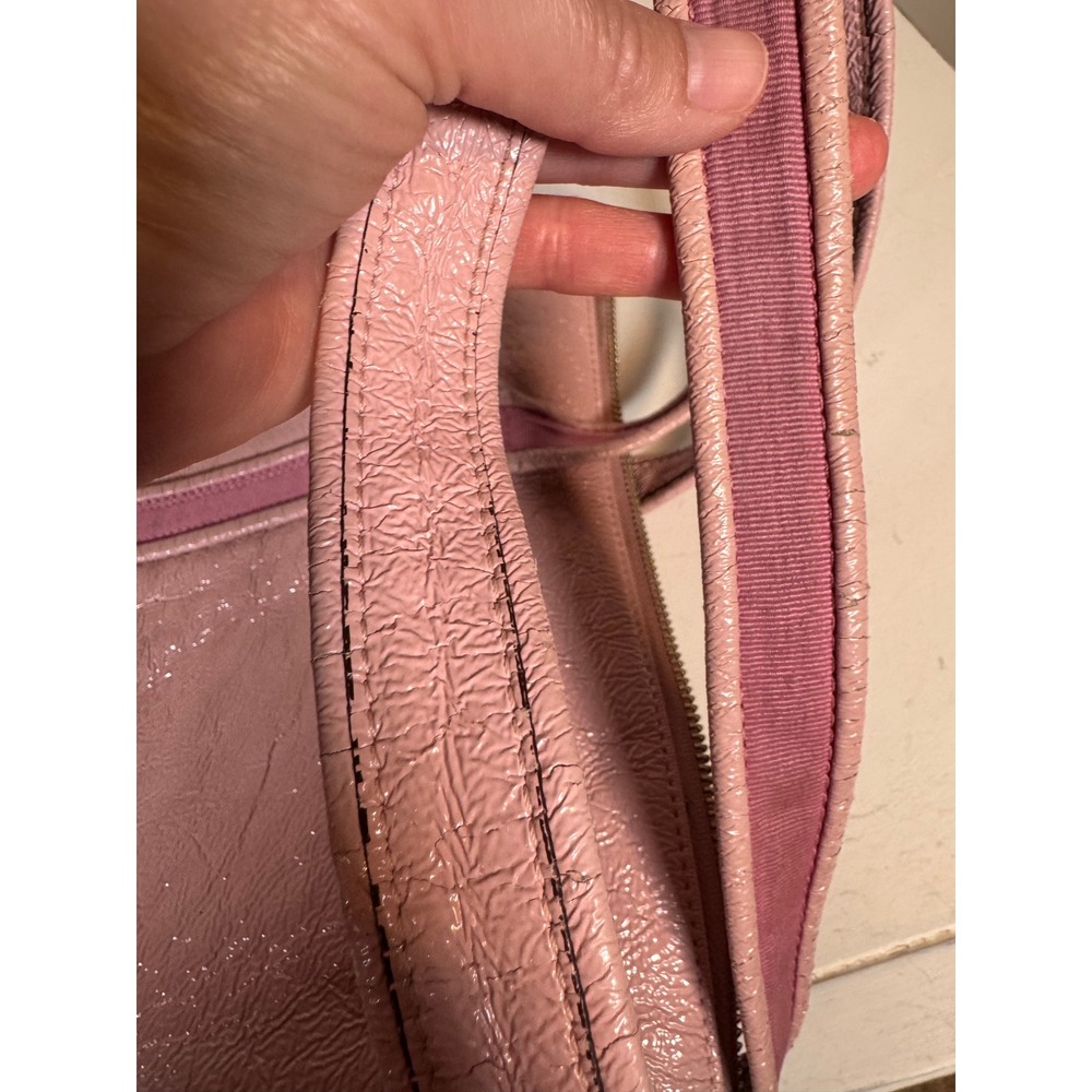 Coach Poppy Pink Leather Tote Bag Metallic Trim Ring Pulls 14531 - Picture 11 of 11